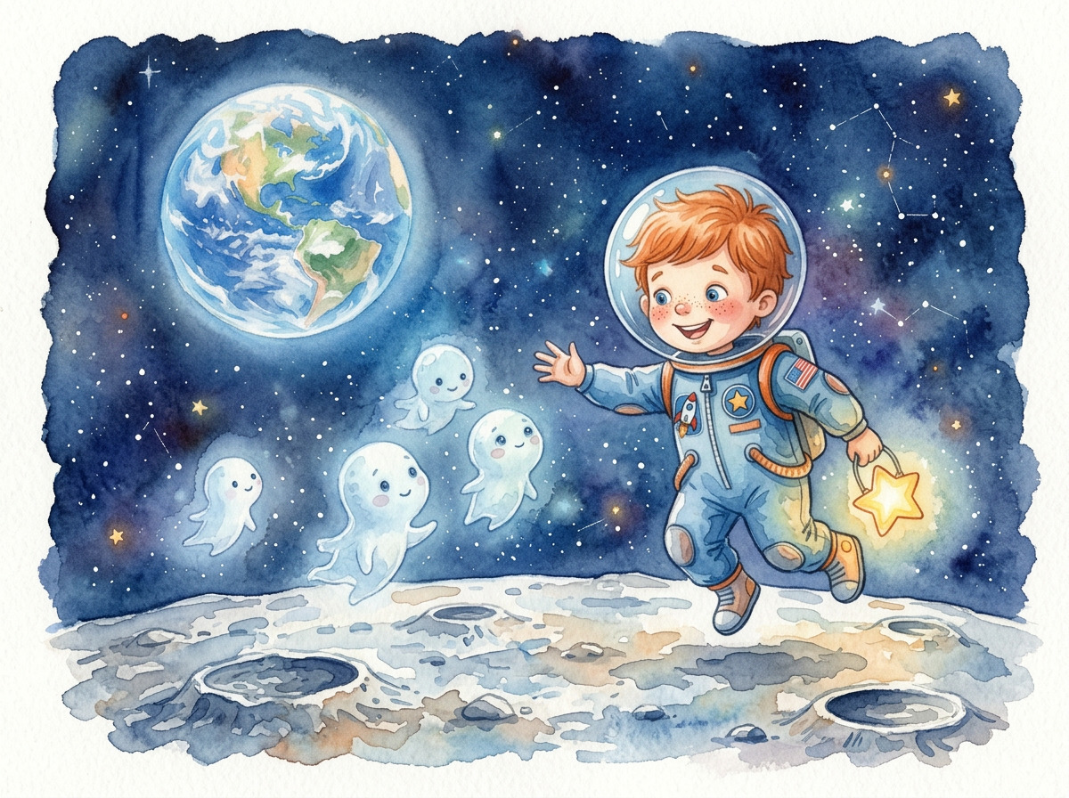 Emils Reise zum Mond – Innenseite